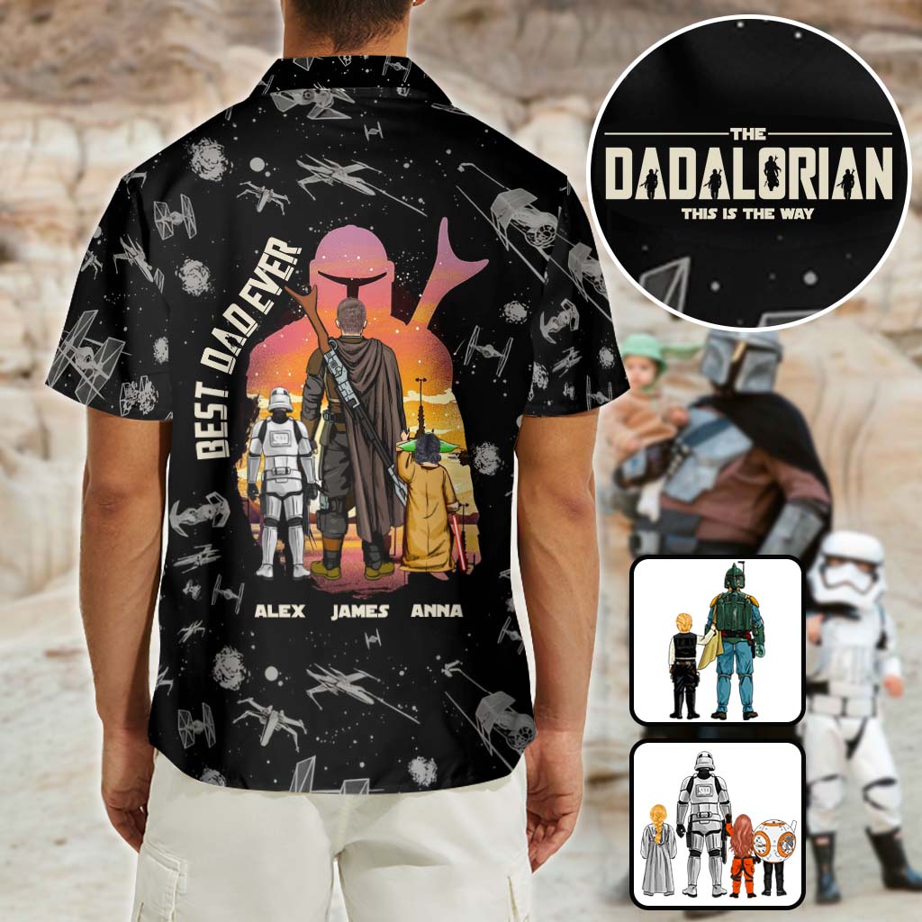 Personalized Dadalorian Hawaiian Shirt for Best Dad Ever Gift