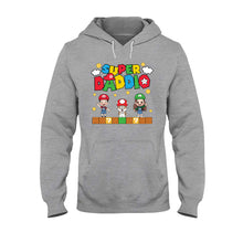 Load image into Gallery viewer, Personalized Super Daddio T-shirt &amp; Hoodie Gift for Dad
