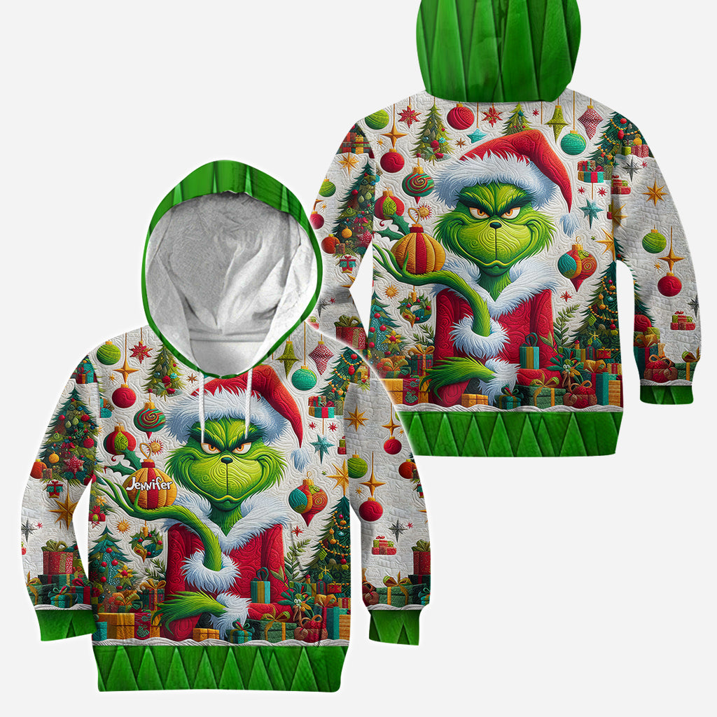 Personalized Grinchmas Hoodie and Leggings Set Custom Name Christmas Gift