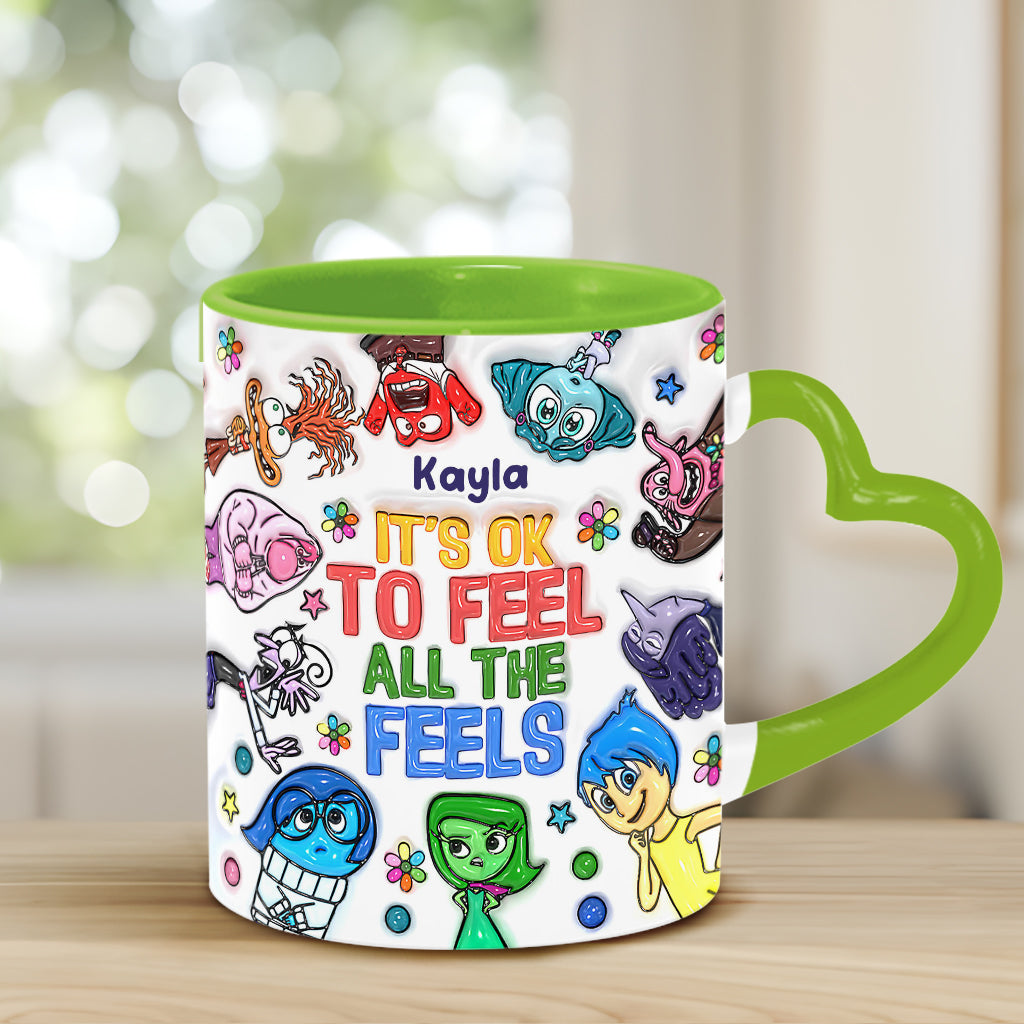 Personalized Heart Handle Mug Custom Name Gift for Mom
