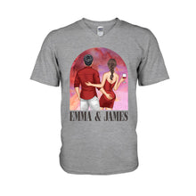 Load image into Gallery viewer, Personalized Couple T-Shirt &amp; Hoodie Unique Gift for Anniversary or Valentine's Day
