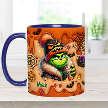 Load image into Gallery viewer, Personalized Halloween Grinch Accent Mug Custom Name Gift
