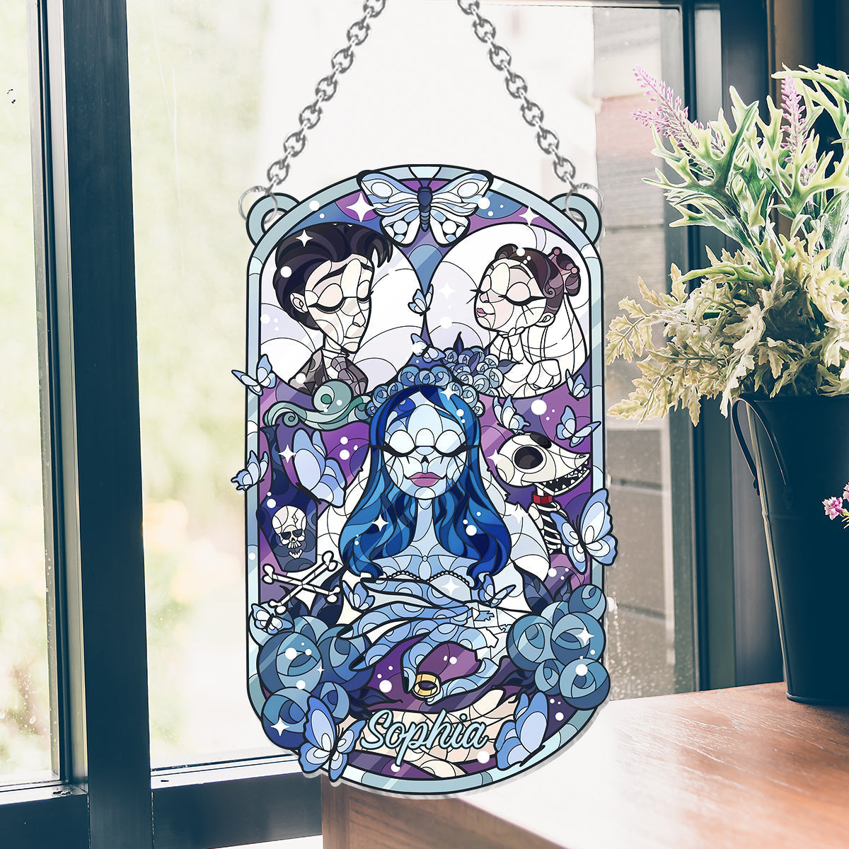 Personalized Halloween Bride Suncatcher Ornament for Home Decor