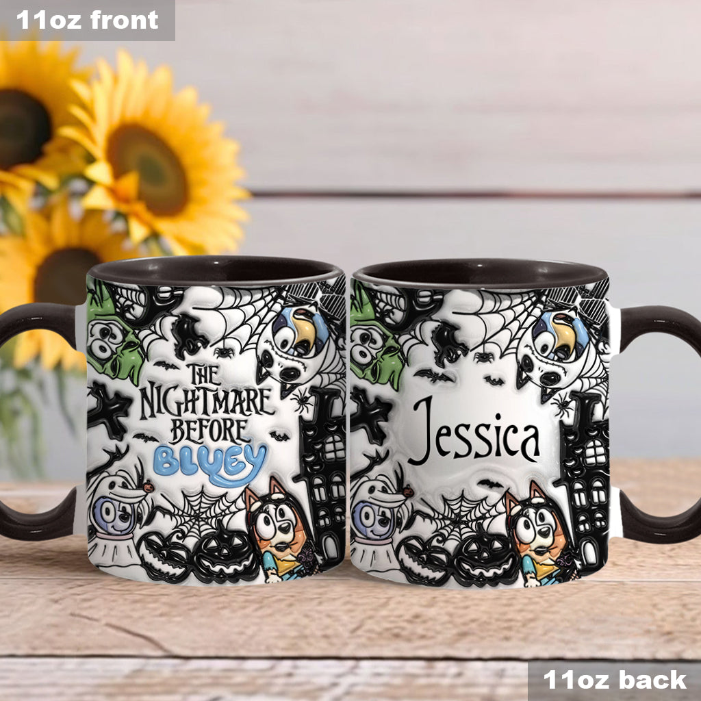 Personalized Nightmare Accent Mug Custom Name Gift for Halloween