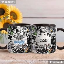 Load image into Gallery viewer, Personalized Nightmare Accent Mug Custom Name Gift for Halloween
