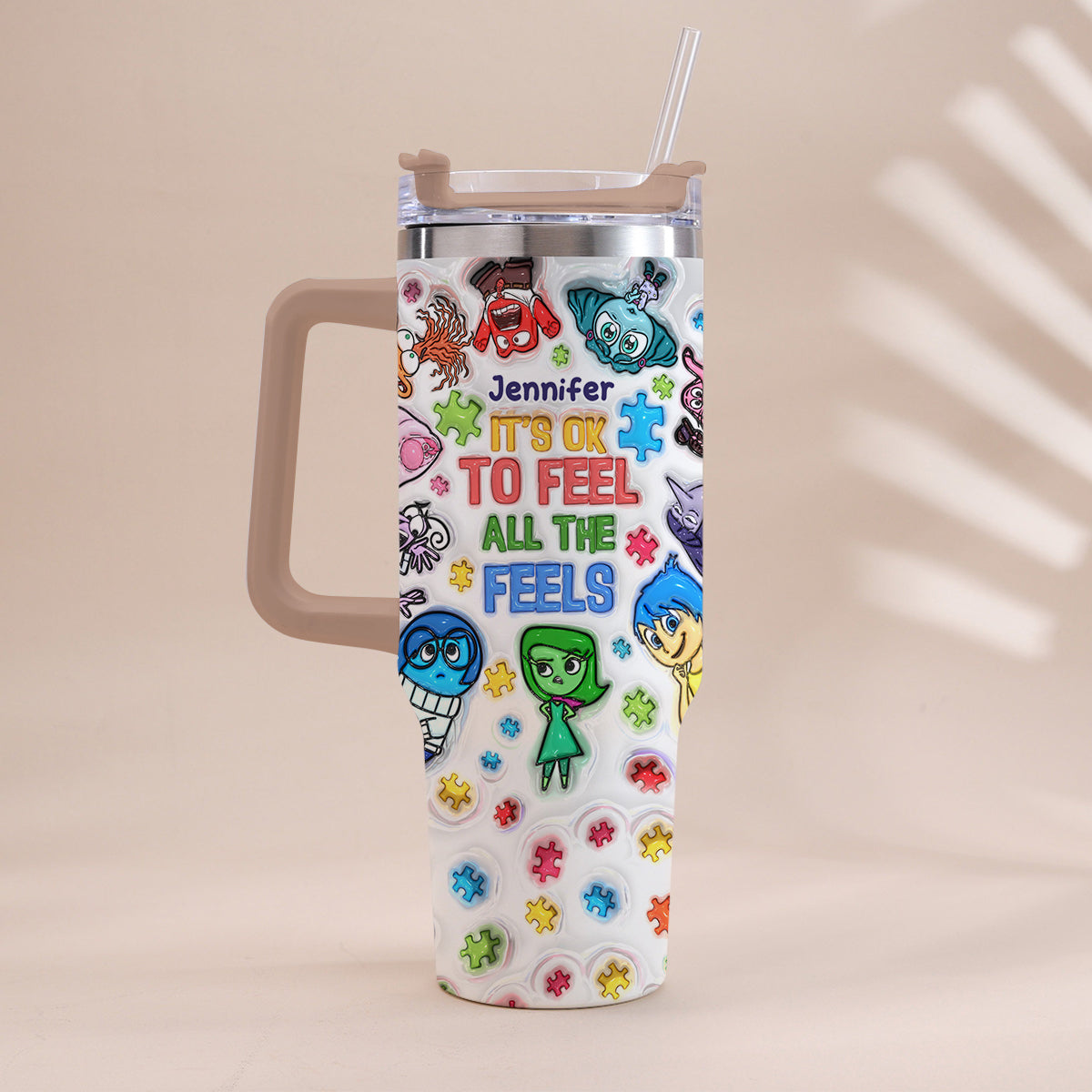 Personalized Autism Awareness Tumbler with Handle for Kids