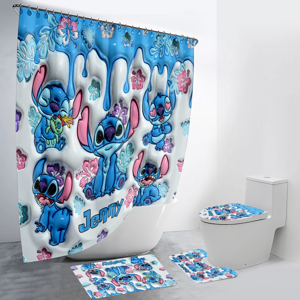 Personalized Ohana Bathroom Curtain & Mats Set for Kids