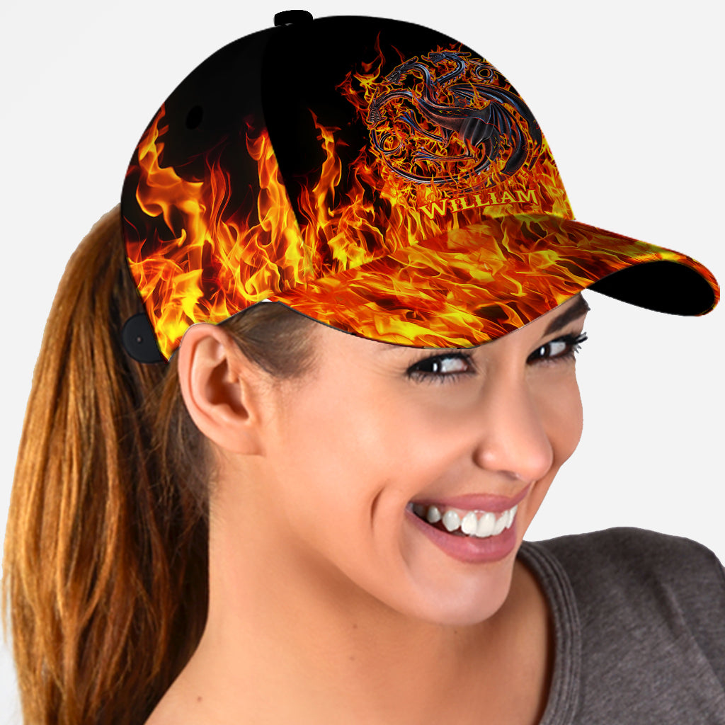 Personalized Fire and Blood Classic Cap Custom Name Gift