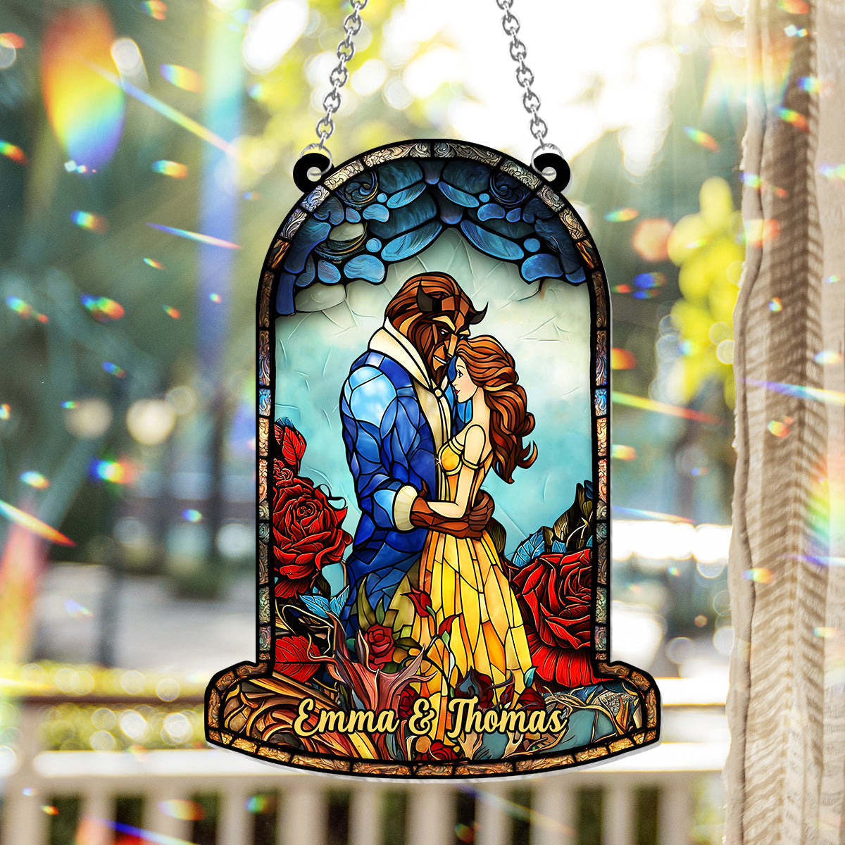 Personalized Couple Suncatcher Ornament Gift for Home Decor
