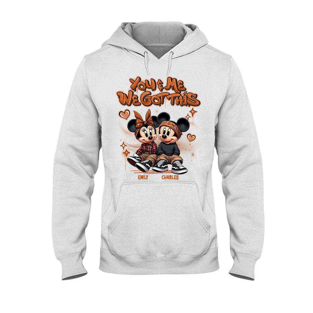 Personalized Couples Mouse T-shirt & Hoodie with Custom Names for Engagement or Anniversary