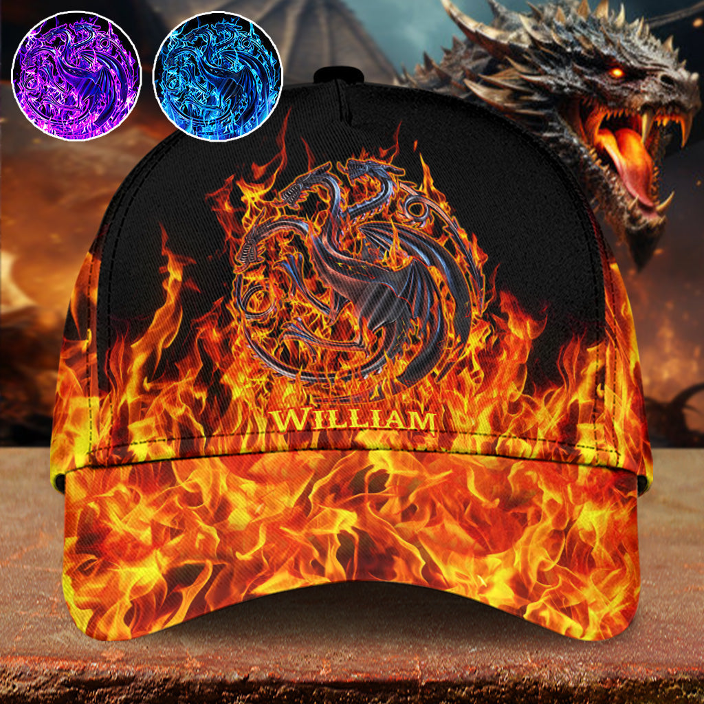 Personalized Fire and Blood Classic Cap Custom Name Gift