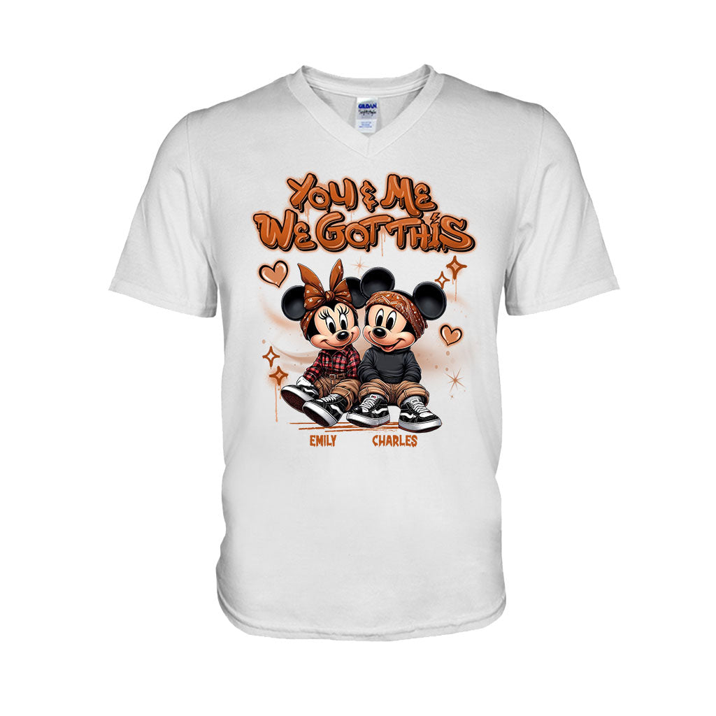 Personalized Couples Mouse T-shirt & Hoodie with Custom Names for Engagement or Anniversary