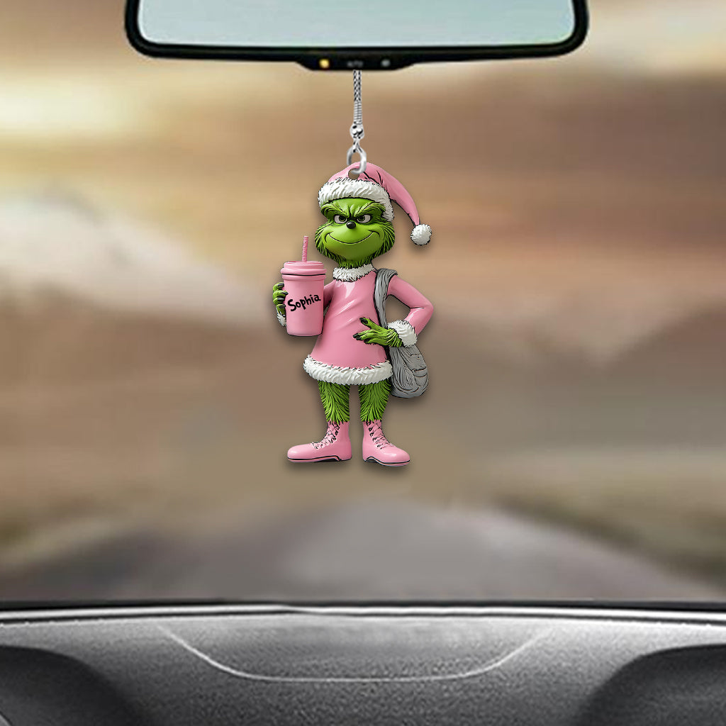 Personalized Grinch Car Ornament Custom Name Christmas Gift