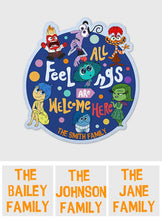 Load image into Gallery viewer, Personalized Shaped Doormat All Feelings Welcome Family Gift
