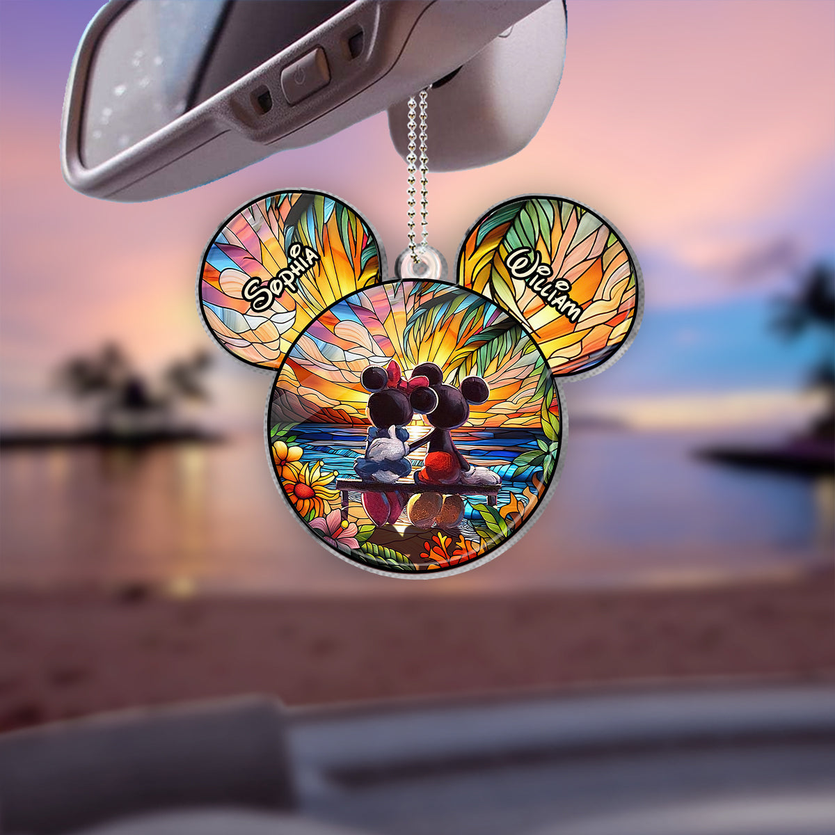 Personalized Car Ornament Transparent Acrylic for Couples