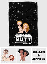 Load image into Gallery viewer, Personalized Funny Towel Gift for Couples Custom Name Best Butt in the Galaxy
