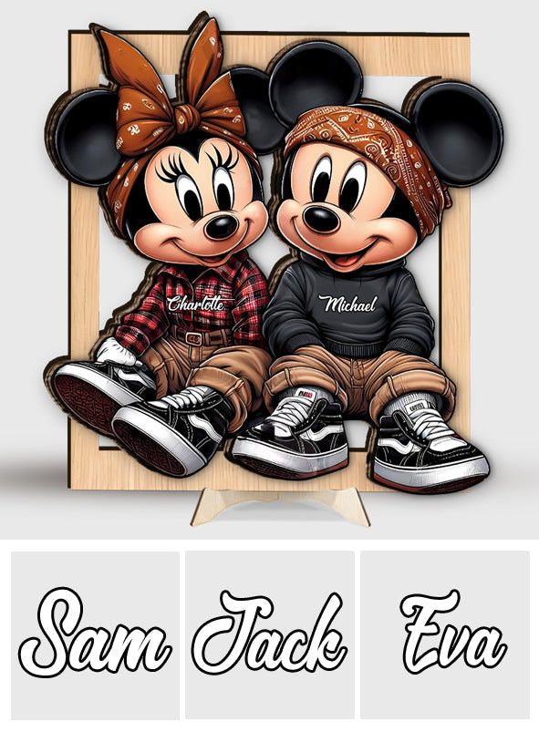 Personalized 2-Layered Wood Sign Custom Name Couples Gift
