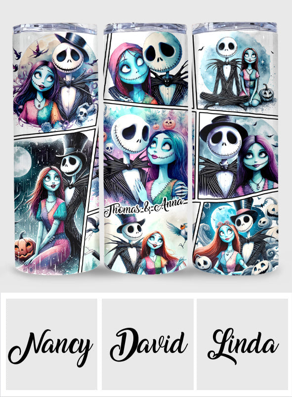 Personalized Nightmare Before Christmas Skinny Tumbler Custom Name Gift for Couples