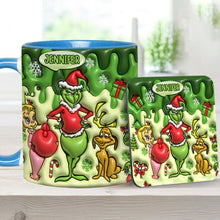 Load image into Gallery viewer, Personalized Grinch Accent Mug &amp; Coaster Custom Name Gift

