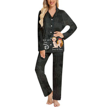 Load image into Gallery viewer, Personalized Satin Pajama Set for Couples with Custom Names &amp; Design
