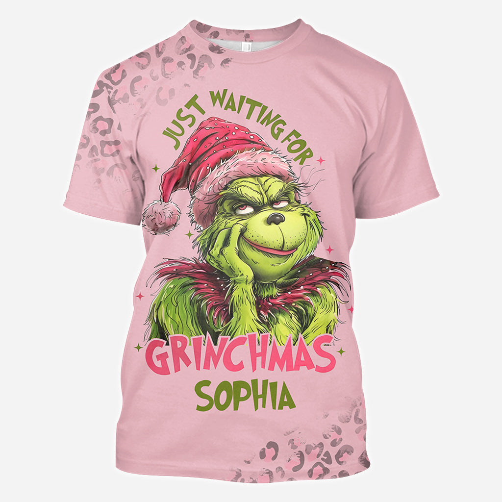 Personalized Grinch Christmas All Over Shirt for Kids with Custom Name