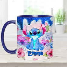 Load image into Gallery viewer, Personalized Ohana Accent Mug Colorful Floral Design Gift
