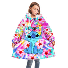 Load image into Gallery viewer, Personalized Tie Dye Blanket Hoodie with Name - Gift for Her

