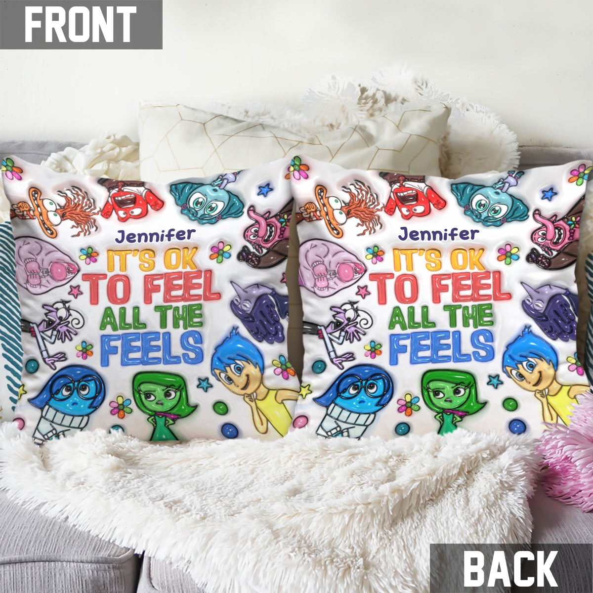 Personalized Throw Pillow It's Ok To Feel All The Feels Gift