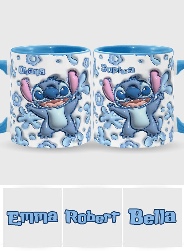 Personalized Ceramic Accent Mug Ohana Design Custom Name Gift