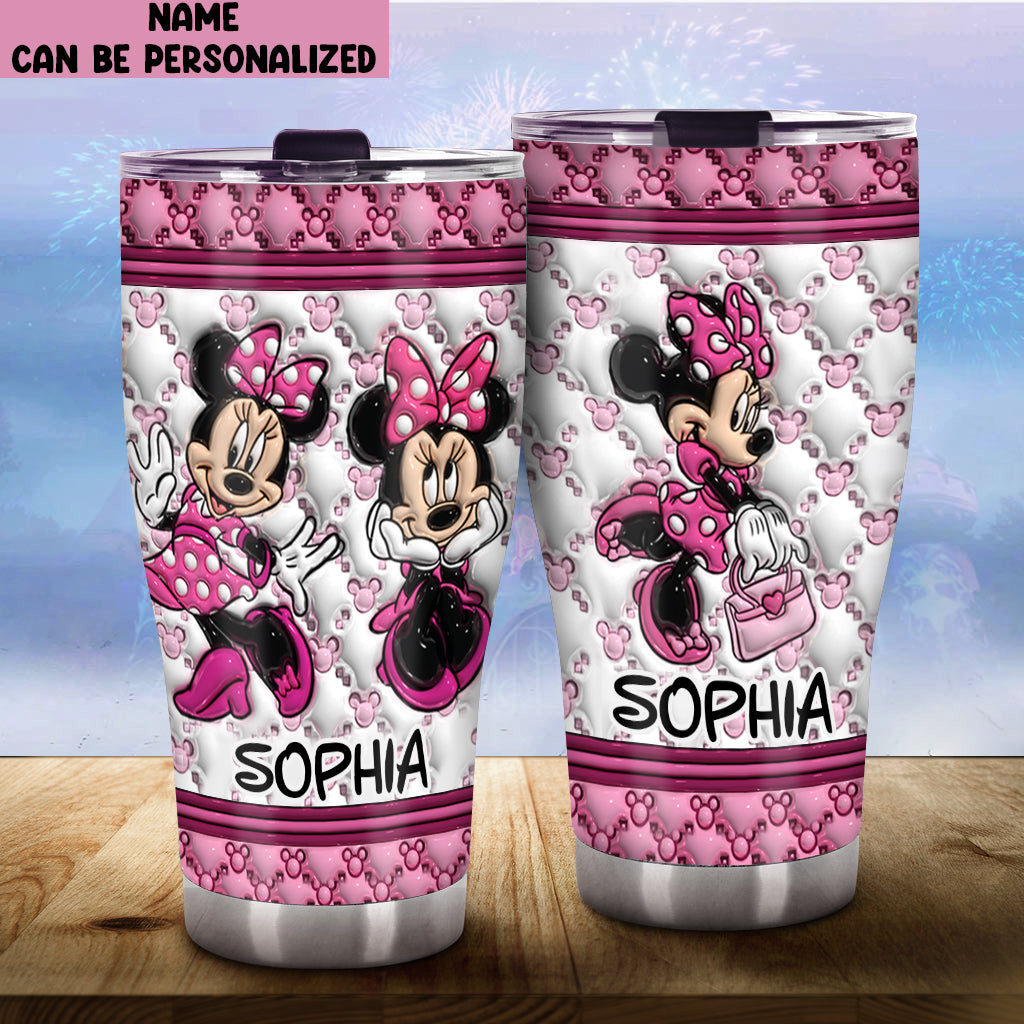 Personalized Pink Minnie Mouse Tumbler with Custom Name - Birthday Gift