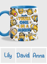 Load image into Gallery viewer, Personalized Minion Accent Mug Custom Name Gift for Birthday
