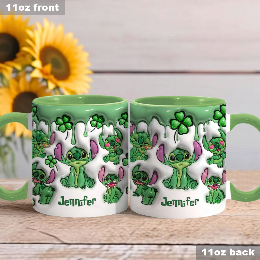 Personalized Lucky Shamrock Accent Mug Custom Name Gift
