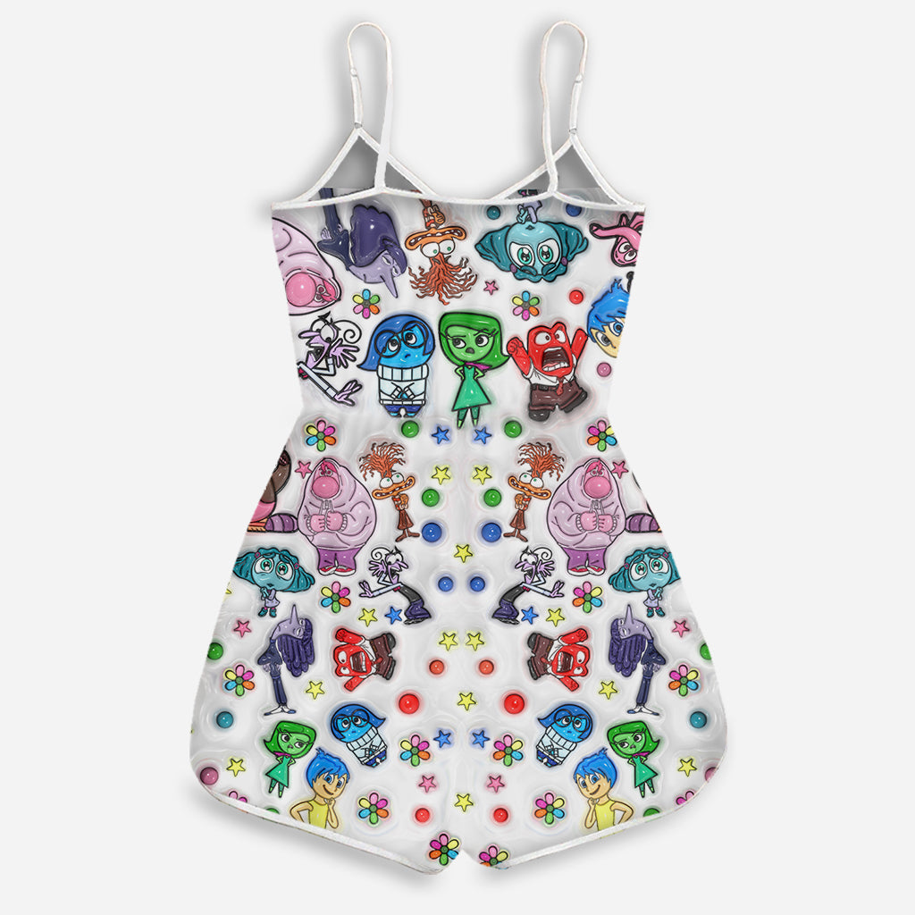 Personalized All the Feels Romper for Women - Cute Cotton Spandex Gift