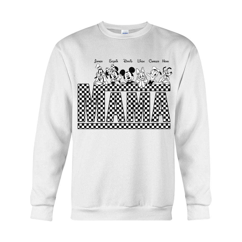 Personalized Vintage Checkered Mouse T-Shirt & Hoodie for Mom and Dad