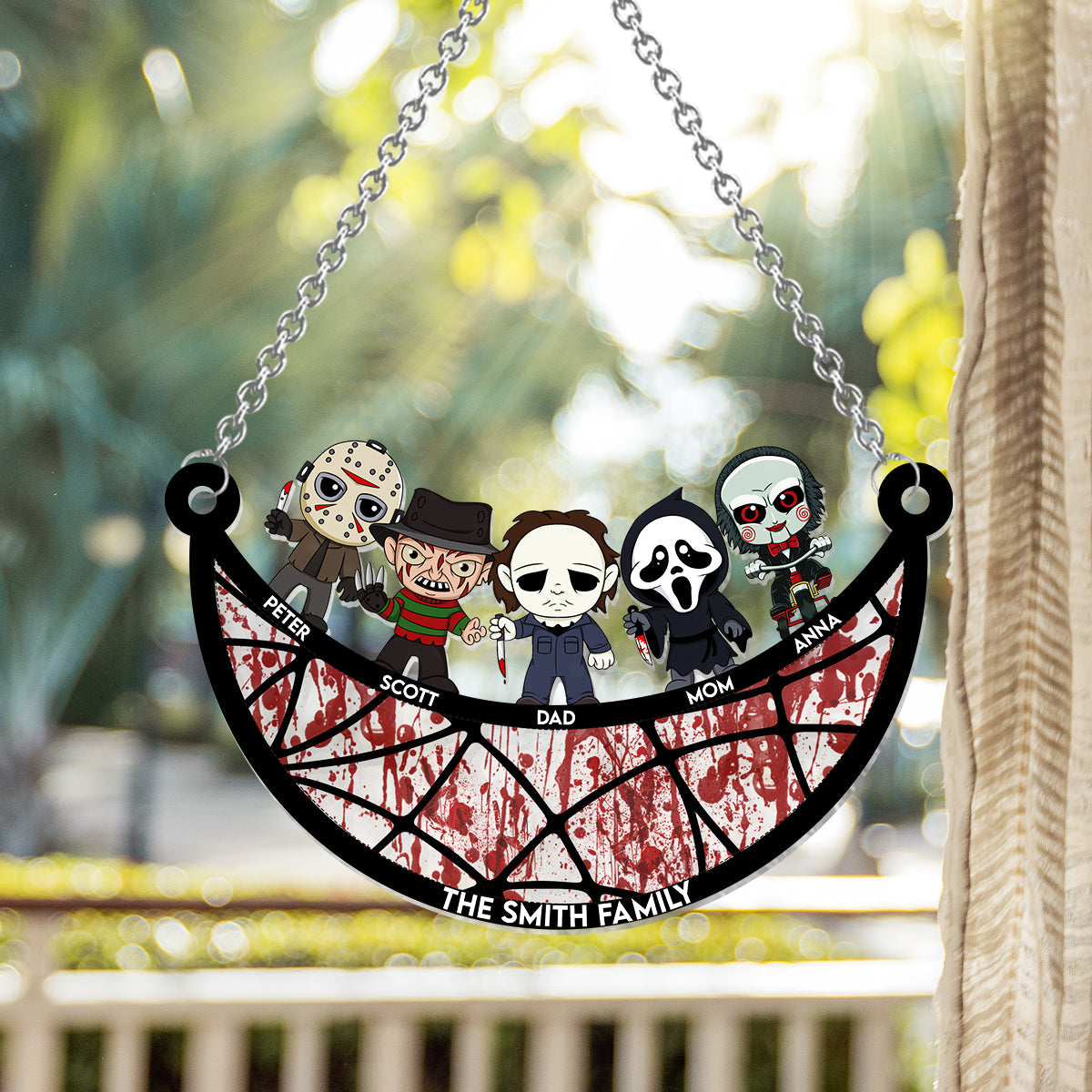 Personalized Scary Movies Suncatcher Ornament for Family Gift