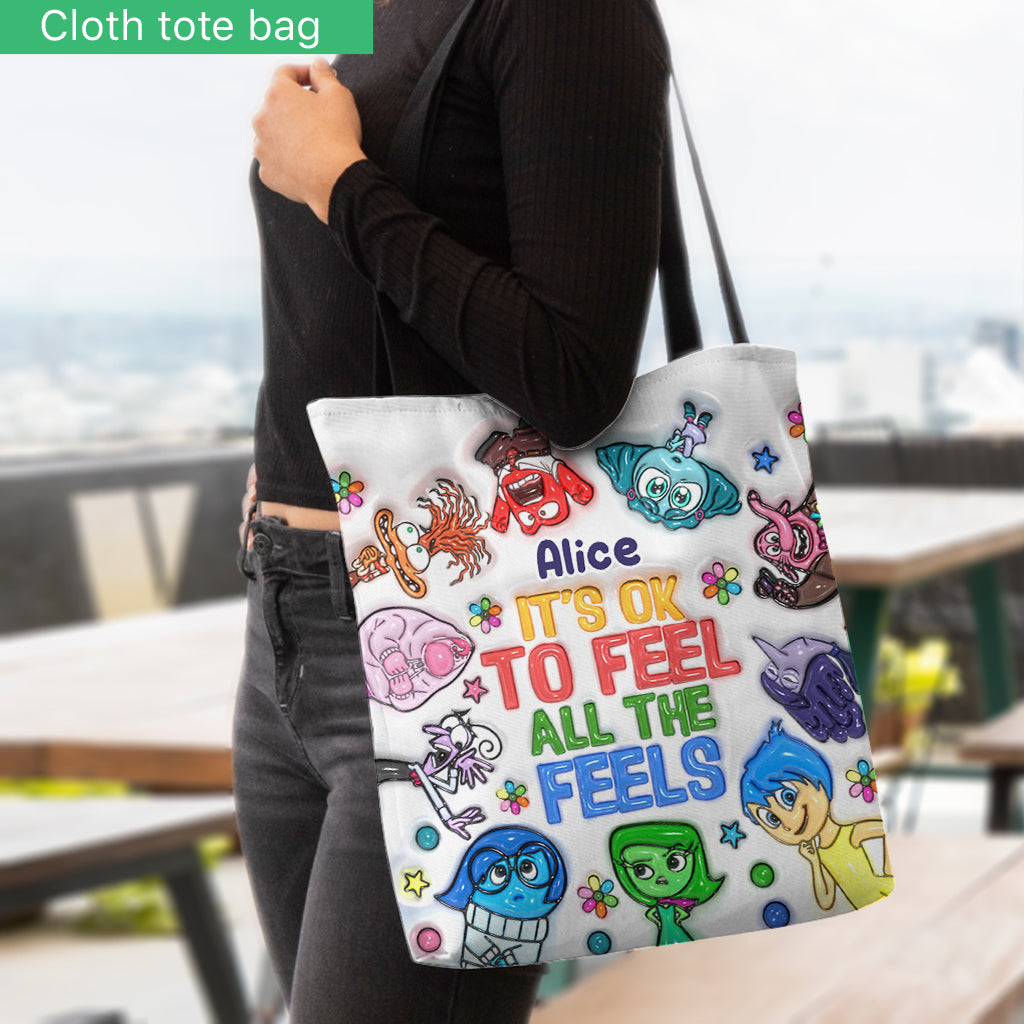 Personalized Tote Bag "It's Ok To Feel All The Feels" Gift for Kids