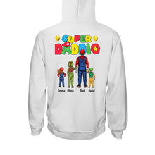 Load image into Gallery viewer, Personalized Super Daddio T-Shirt and Hoodie Gift for Dad
