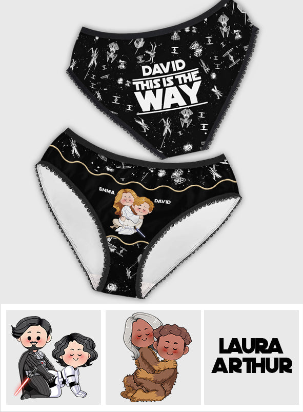 Personalized Lace Border Women's Briefs Custom Names Gift for Couples
