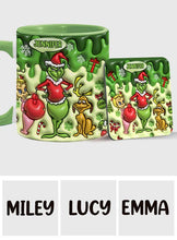 Load image into Gallery viewer, Personalized Grinch Accent Mug &amp; Coaster Custom Name Gift
