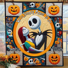 Load image into Gallery viewer, Personalized Nightmare Before Christmas Quilt for Couples - Custom Name Gift
