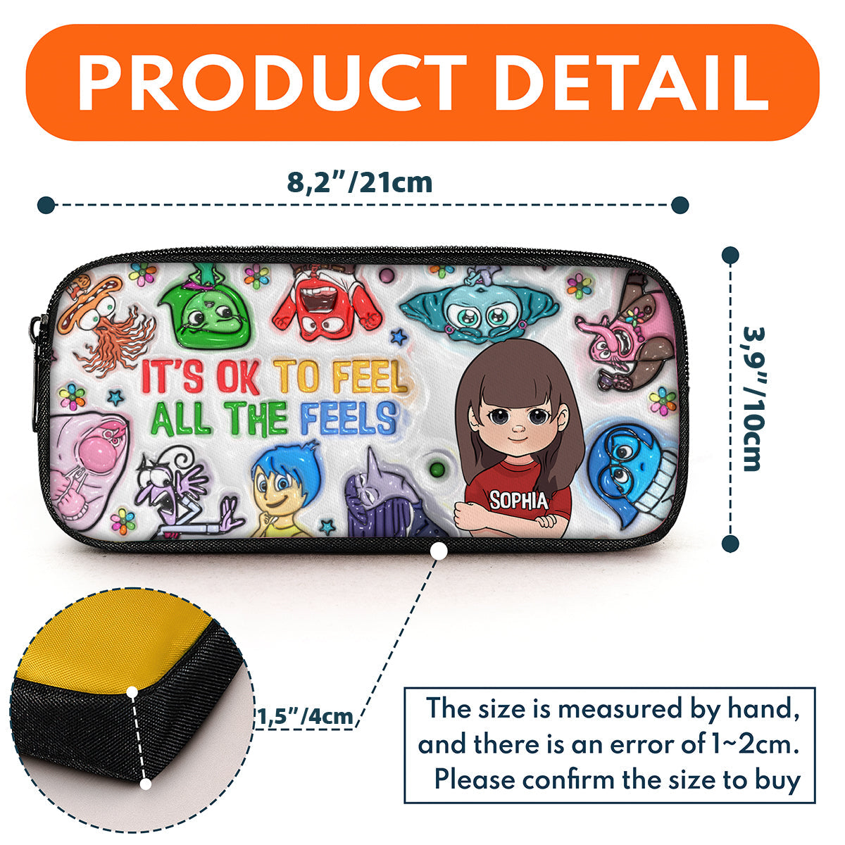 Personalized Kids Pencil Case with Fun Characters & Custom Name