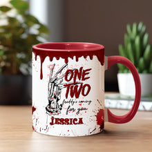 Load image into Gallery viewer, Personalized Horror Accent Mug Custom Name Gift for Fans
