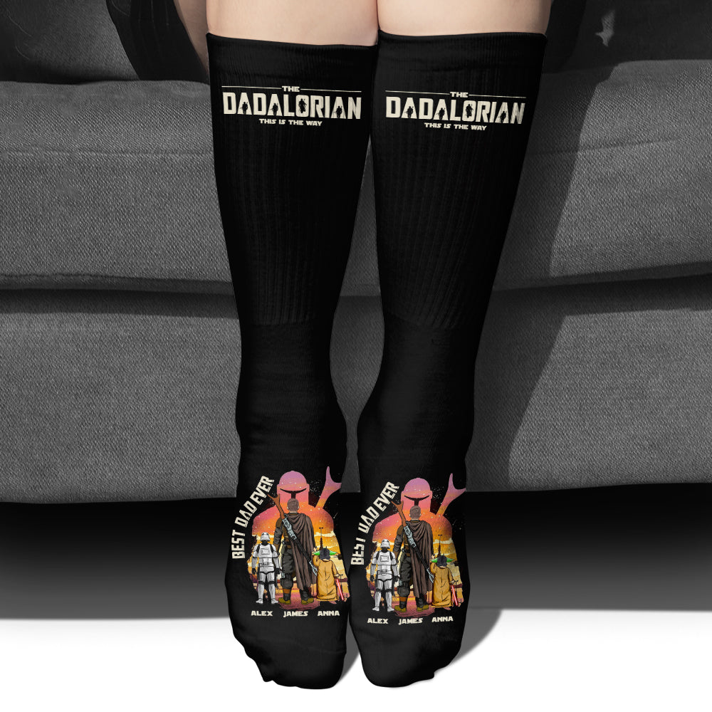 Personalized Best Dad Ever Socks Custom Name Gift for Dad