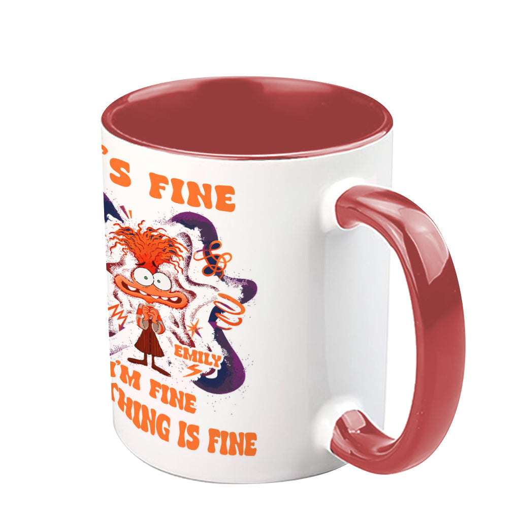 Personalized Accent Mug Cute Anxiety Design Gift for Graduation
