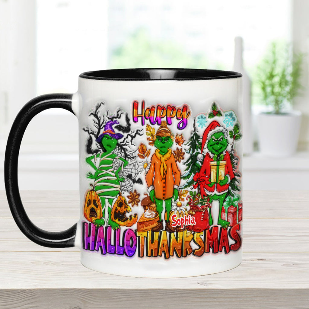 Personalized Grinch Accent Mug Custom Name Holiday Gift