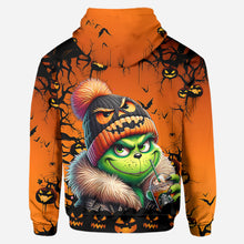 Load image into Gallery viewer, Personalized Halloween Grinch Hoodie &amp; Leggings Set Gift
