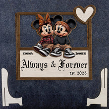 Load image into Gallery viewer, Personalized Always And Forever 2 Layered Wood Sign Gift for Couples
