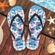Load image into Gallery viewer, Personalized Ohana Flip Flops Custom Name Beach Gift
