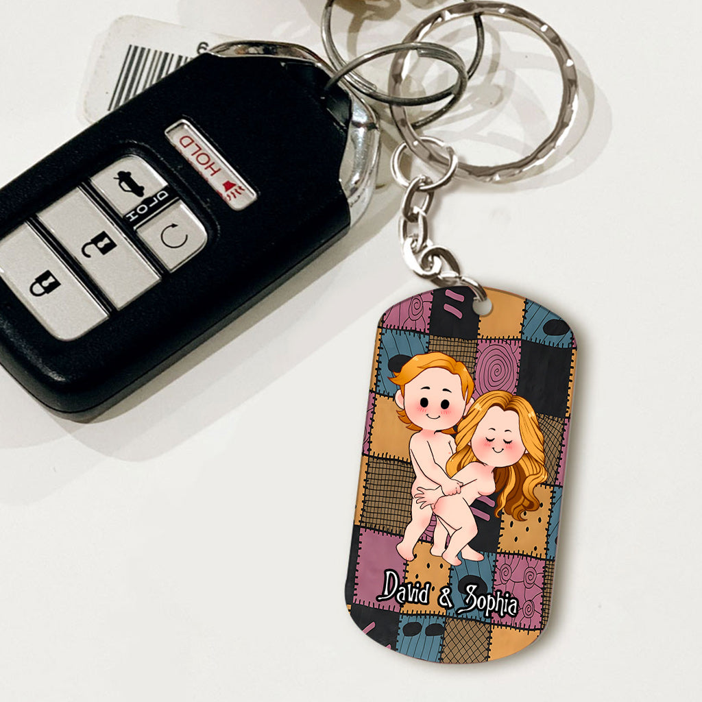 Personalized Stainless Steel Keychain Unique Couple Gift Custom Name for Anniversary