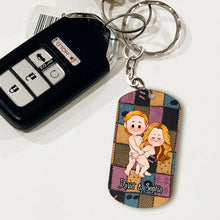 Load image into Gallery viewer, Personalized Stainless Steel Keychain Unique Couple Gift Custom Name for Anniversary
